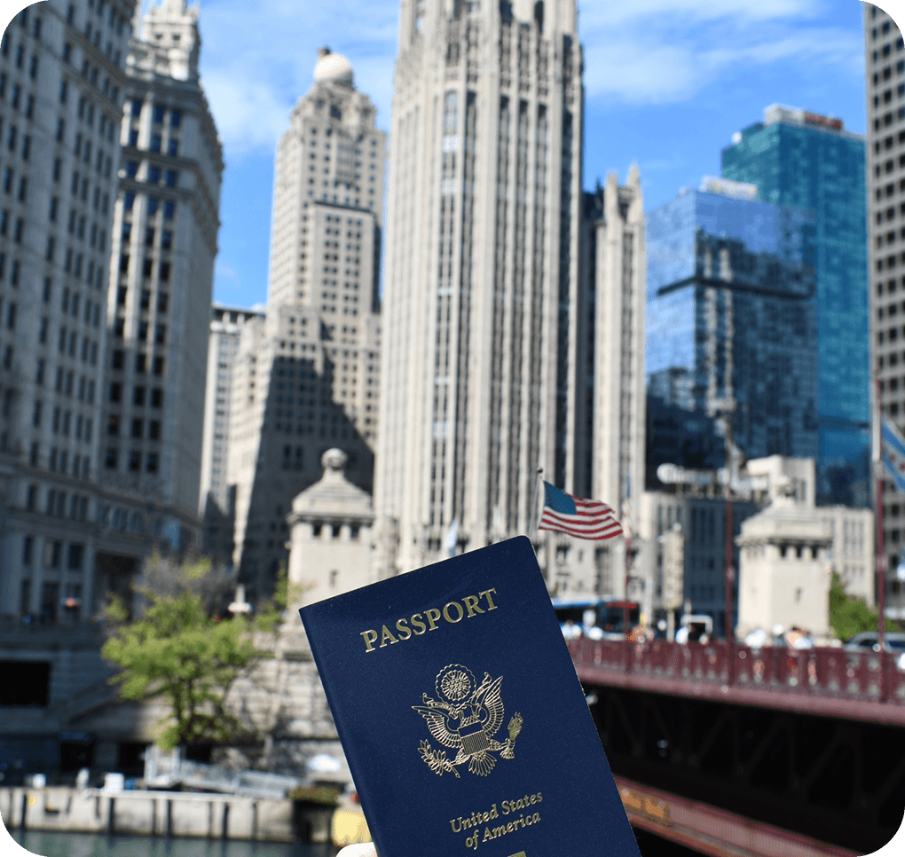 A person happily holding their new passport